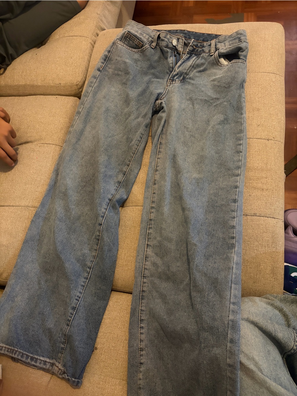 Light Blue Wide-Leg High-Rise Jeans